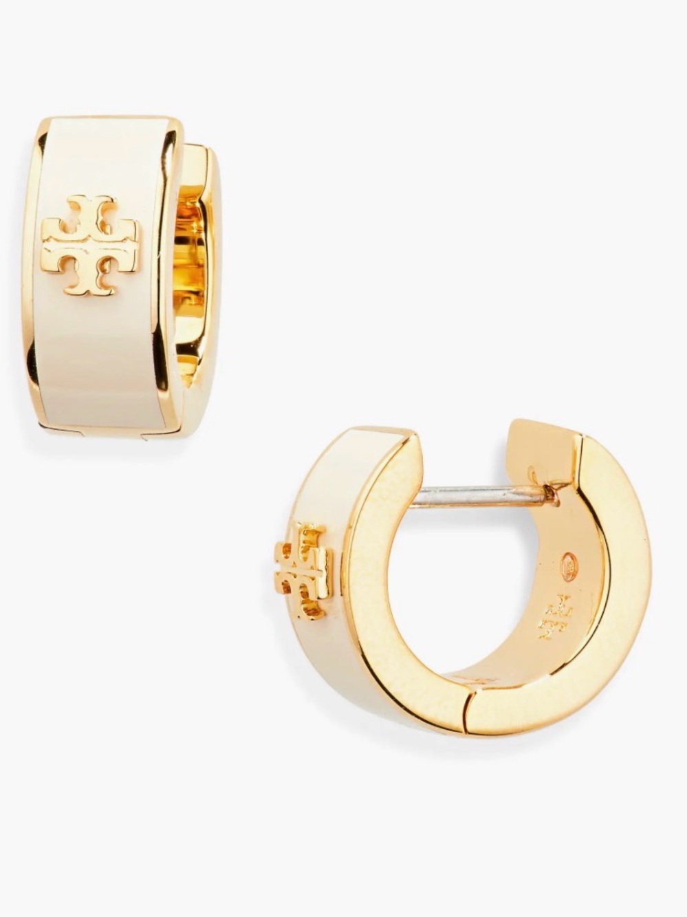 NIP Tory Burch Icon Huggie Earrings - Picture 2 of 10